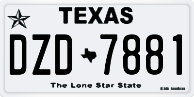 TX license plate DZD7881