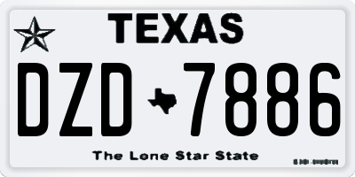 TX license plate DZD7886