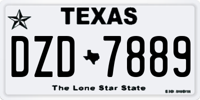 TX license plate DZD7889