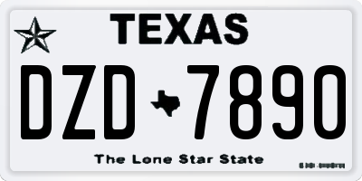 TX license plate DZD7890