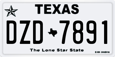 TX license plate DZD7891