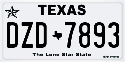 TX license plate DZD7893