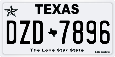 TX license plate DZD7896