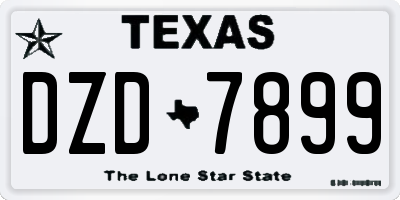 TX license plate DZD7899