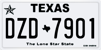 TX license plate DZD7901
