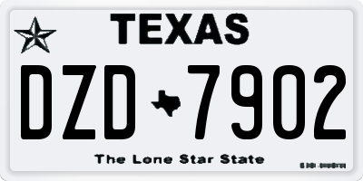 TX license plate DZD7902