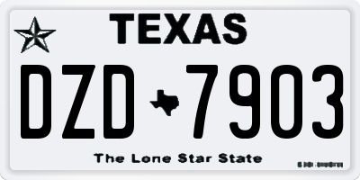 TX license plate DZD7903