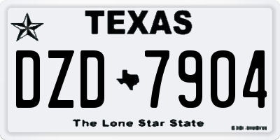 TX license plate DZD7904