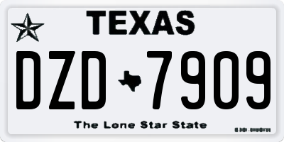 TX license plate DZD7909