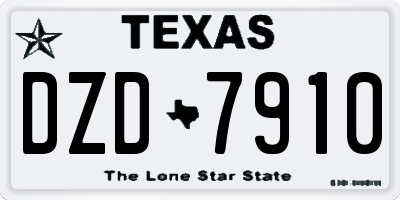 TX license plate DZD7910