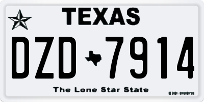 TX license plate DZD7914