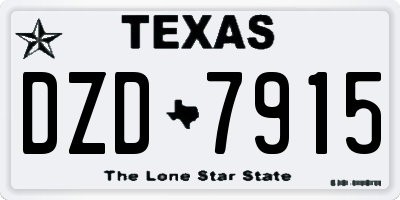 TX license plate DZD7915