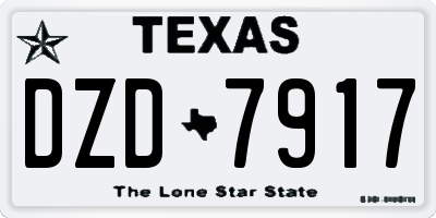 TX license plate DZD7917