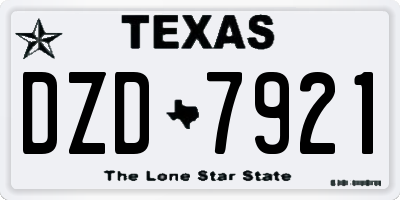 TX license plate DZD7921