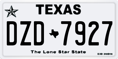 TX license plate DZD7927