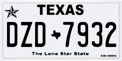 TX license plate DZD7932