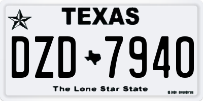 TX license plate DZD7940