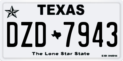 TX license plate DZD7943