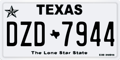 TX license plate DZD7944