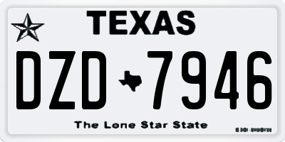 TX license plate DZD7946