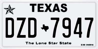 TX license plate DZD7947