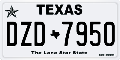 TX license plate DZD7950