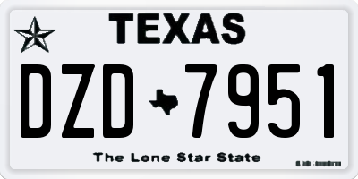 TX license plate DZD7951