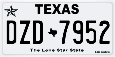 TX license plate DZD7952