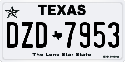TX license plate DZD7953