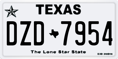 TX license plate DZD7954