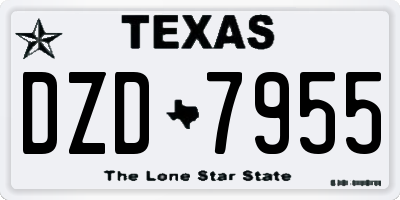 TX license plate DZD7955