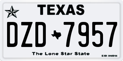 TX license plate DZD7957