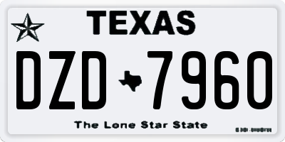 TX license plate DZD7960