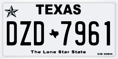 TX license plate DZD7961