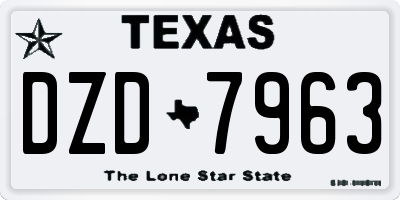 TX license plate DZD7963