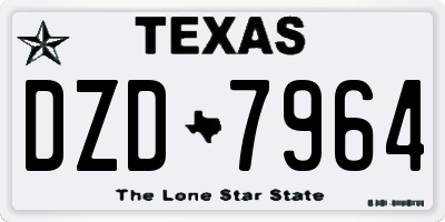 TX license plate DZD7964