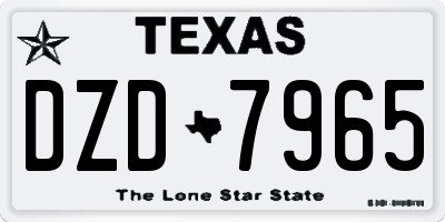 TX license plate DZD7965