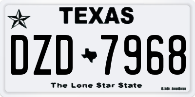 TX license plate DZD7968