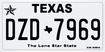 TX license plate DZD7969