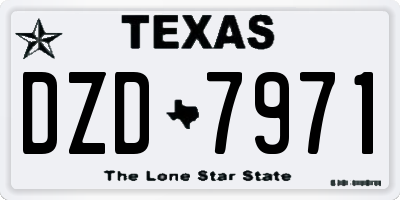TX license plate DZD7971