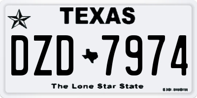 TX license plate DZD7974