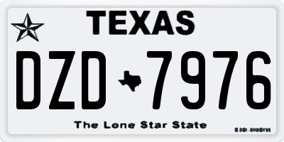 TX license plate DZD7976