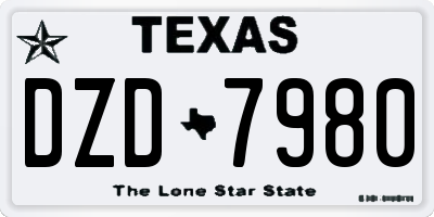TX license plate DZD7980