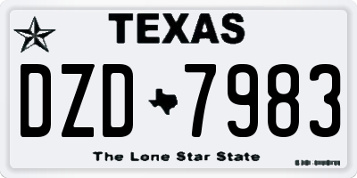 TX license plate DZD7983