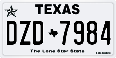 TX license plate DZD7984