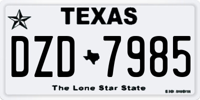 TX license plate DZD7985