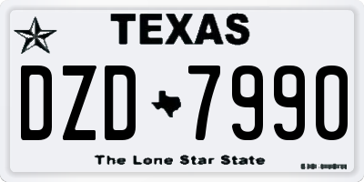 TX license plate DZD7990