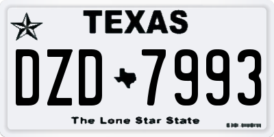 TX license plate DZD7993
