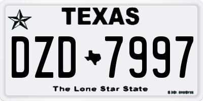 TX license plate DZD7997