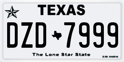 TX license plate DZD7999